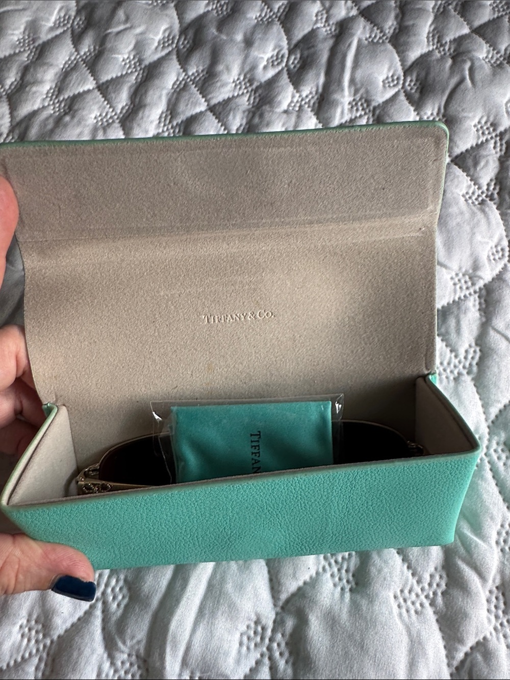 Tiffany & Co. Women's Gold Frame Sunglasses with Brown Gradient Lenses - Picture 7 of 8